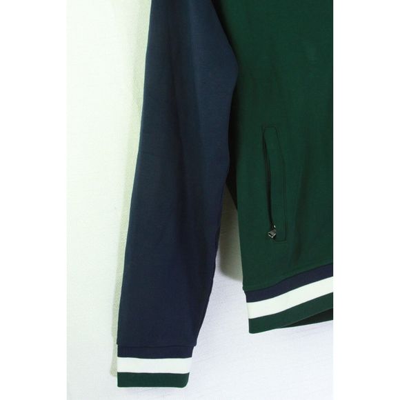 Polo Ralph Lauren Track Jacket Navy Blue Green Full Zip 100% Cotton Mens L - Picture 5 of 8